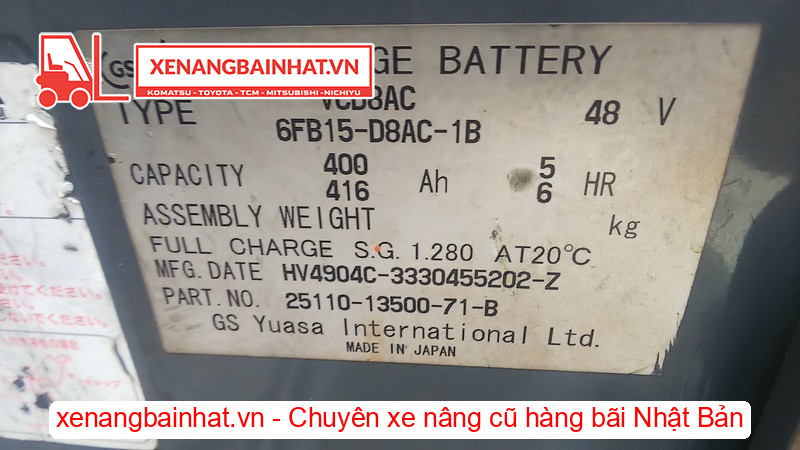 1055-Xe nâng điện Toyota 6FB10 1 Tấn, 3m