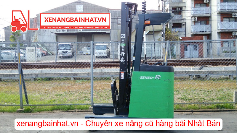 Xe nâng điện đứng lái Toyota 7FBR15 1.5 Tấn, 4m ty giữa chui công-1 cũ hàng bãi Nhật