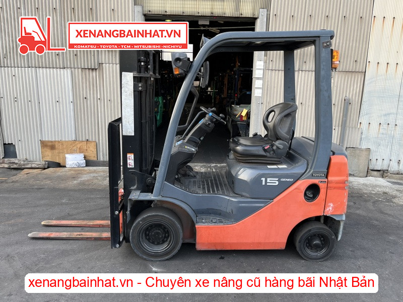 Xe nâng xăng Toyota 02-8FG15 1.5 Tấn, 3m-0 cũ hàng bãi Nhật